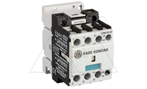 Контактор CNN 18 10 24V 50Hz, 3P, 18A/(30A по AC-1), 7.5kW(400VAC), 24VAC, 1NO | код EAC603325 | Rade Koncar Контактор CNN 18 10 24V 50Hz, 3P, 18A/(30A по AC-1), 7.5kW(400VAC), 24VAC, 1NO | код EAC603325 | Rade Koncar