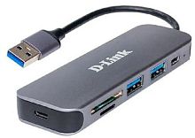 Разветвитель USB 3.0 D-Link DUB-1325/A2A 2порт. серый | код 1871965 | D-Link