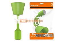 Патрон пластиковый Е27 с подвесом 1 м, зеленый TDM | код SQ0335-0064 | TDM