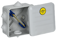 Коробка КУП КМ41361 100х100х50мм IP44 6 вв. (7035) IEK | код UKO21-100-100-050-K41-55U | IEK