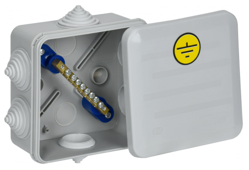 Коробка КУП КМ41361 100х100х50мм IP44 6 вв. (7035) IEK | код UKO21-100-100-050-K41-55U | IEK
