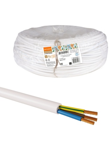 Провод ПВСмб 3х4 (бухта 100м) белый Народный ТРТС | код SQ0118-0935 | РЭМЗ ТМ Провод ПВСмб 3х4 (бухта 100м) белый Народный ТРТС | код SQ0118-0935 | РЭМЗ ТМ