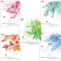 Тетрадь А5, 96 л., HATBER, скоба, клетка, матовая ламинация, тиснение, Нежность , 96Т5лтВ1 | код 113834 | HATBER