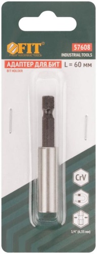 Адаптер для бит CrV 60 мм | код 57608 | FIT фото 3