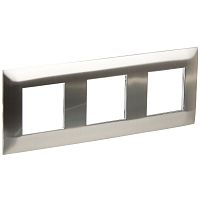 SKANDY Рамка 3-мест. SK-F33N металл никель IEK | код SK-M32-M-K50 | IEK