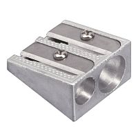 Точилка BRAUBERG Style, металлическая клиновидная, 2 отверстия, в картонной коробке, 222486 | код 222486 | BRAUBERG