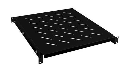 Cabeus RA-J018-FC-700-100KG-BK Полка регулируемая для шкафов и открытых стоек, усиленная до 100 кг., цвет черный (RAL 9004) | код 10817c | Cabeus