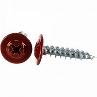 Саморез 4,2x16 с прессшайбой, острый, цинк RAL 3005 Красный (1000 шт/уп) Промрукав | код PR08.9243 | ПРОМРУКАВ