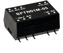 Источник питания DC-DC, 1 Вт, вход 21.6…26.4В, выход 5В/200мА, изоляция 3000В DC, SMD 15.24х10.7х7.1мм, -40...+90С | код SFTN01N-05 | MeanWell