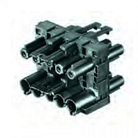 Распределительное устройство, 1 вход / 3 выхода, тип: H, 5 полюсов, серия gesis GST18i5, номинальное напряжение: 250V / 400V, номинальный ток: 20А, цвет: белый | код 92.050.0353.0 | Wieland