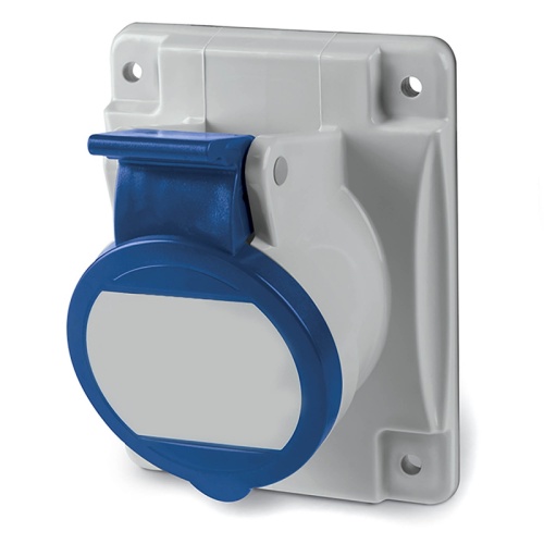 Розетка панельная с наклоном IP44 16А 2P+E 230В. Пружинный зажим. | код DIS4131663F | DKC