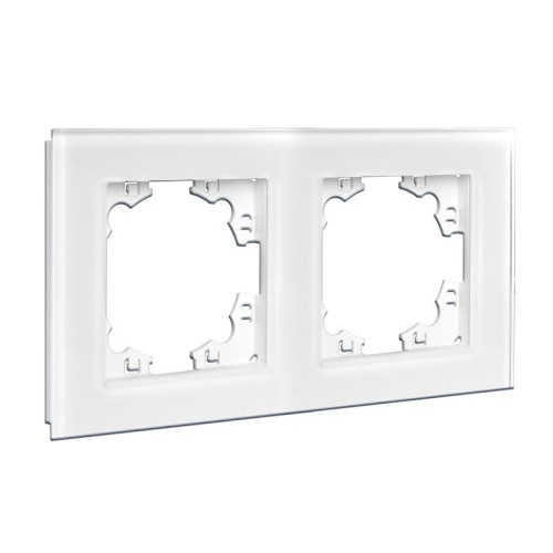 Афина рамка стеклянная двухместная универсальная белая (еврослот) | код 2243 | Universal фото 2