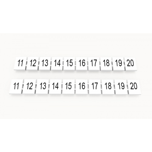 ZB8-10P-19-02Z(H), Маркировка для клемм DC, 8,2мм, 11-20 (10 шильдиков), пласт | код 92118900580 | DEGSON ZB8-10P-19-02Z(H), Маркировка для клемм DC, 8,2мм, 11-20 (10 шильдиков), пласт | код 92118900580 | DEGSON