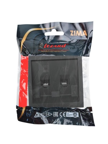 ZIMA Розетка компьютер+телефон черный бархат с модулем Cat 6 LEZARD | код 704-4288-144 | LEZARD фото 7