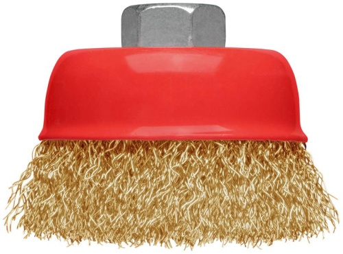 Корщетка-чашка, гайка М14, стальная латунированная волнистая проволока 65 мм, блистер | код 39091 | FIT фото 6 Корщетка-чашка, гайка М14, стальная латунированная волнистая проволока 65 мм, блистер | код 39091 | FIT фото 6