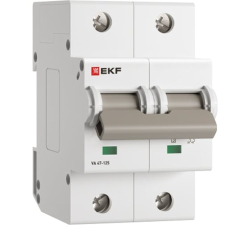 Автоматический выключатель ВА 47-125 2P 25А (D) 15кА PROXIMA EKF | код mcb47125-2-25D | EKF