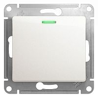 Переключатель 1-клавишный GLOSSA, с подсветкой, скрытый монтаж, перламутр | код. GSL000663 | Schneider Electric