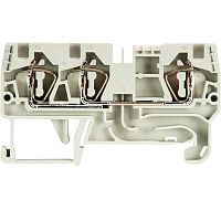 Проходная клемма, 3 точки подключения, тип фиксации провода: пружинный, номинальное сечение: 4 мм кв., 32A, 800V, ширина: 6 мм, цвет: серый, тип монтажа: DIN 35 | код 56.704.5055.0 | Wieland