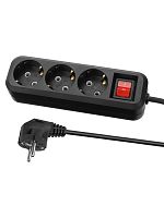 Удлинитель 3 гнезда, 7 метров, с/з, выкл., 10 А, 2300 Вт, черный, НАРОДНЫЙ | код SQ1303-1123 | TDM НАРОДНЫЙ