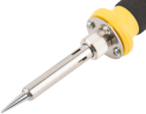 Паяльник 220В, керамический нагревательный элемент,пластиковая ручка, конусное медное жало, 50Вт | код 60493 | FIT фото 6