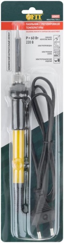 Паяльник 220 В с регулировкой температуры, керамический нагревательный элемент, 60 Вт | код 60497 | FIT фото 3