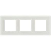 Рамка 3-м Elegance 14-5103-01М для розеток и выключателей стекло матов. бел. Эра Б0065836