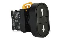 Кнопка двойная PB3E, черный/черный, стрелка вверх/вниз, 1NO+1NC, 6A 230VAC/24VDC, без подсветки, 22mm, IP65 | код PB3E-DM0S11FS3/n00 | АРТ