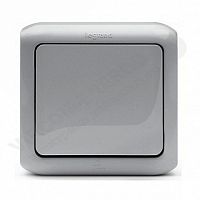 Выключатель 1-клавишный QUTEO, открытый монтаж, серый | код. 782330 | Legrand