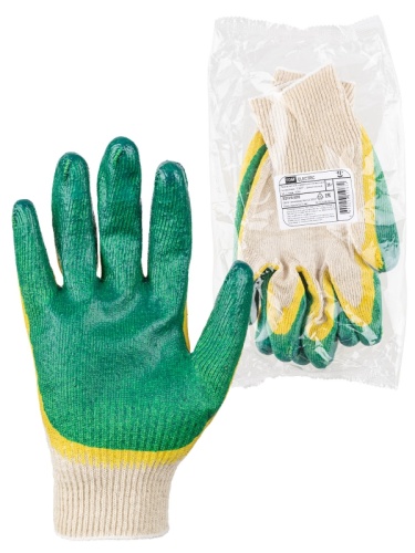 Перчатки х/б с двойным латексным покрытием ЛАЙТ, трикотажные, 13, 1 пара, TDM | код SQ1016-0206 | TDM Перчатки х/б с двойным латексным покрытием ЛАЙТ, трикотажные, 13, 1 пара, TDM | код SQ1016-0206 | TDM