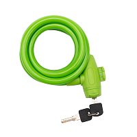 Тросовый замок взломостойкий для велосипедов и колясок с ключом 150 см зеленый | код 79-0313 | ЧЕТЫРЕ СЕЗОНА