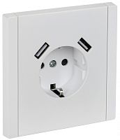 FORTE&PIANO Роз. з/к/ш в/к 16А USB A+A 3,1А FP245 бел. IEK | код FP-R14-16-U21-D31-K01 | IEK