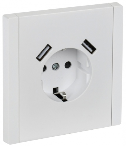 FORTE&PIANO Роз. з/к/ш в/к 16А USB A+A 3,1А FP245 бел. IEK | код FP-R14-16-U21-D31-K01 | IEK