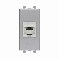 Компьютерная розетка RJ-45 без шторки модульная, кат.6А экранированная, Avanti, Закаленная сталь, 1 модуль | код 4404771 | DKC