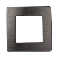 Рамка для розеток и выключателей Серия 12 12-5101-12 на 1 пост, Сатин, графит | код Б0052505 | ЭРА