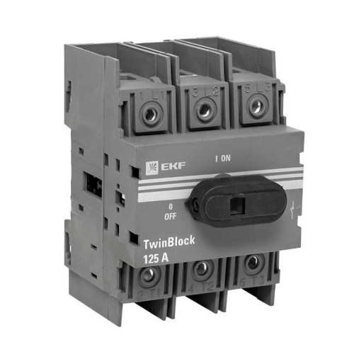 Рубильник 3п 125A c рукояткой управления для прямой установки TwinBlock | код tb-125-3p-f | EKF Рубильник 3п 125A c рукояткой управления для прямой установки TwinBlock | код tb-125-3p-f | EKF