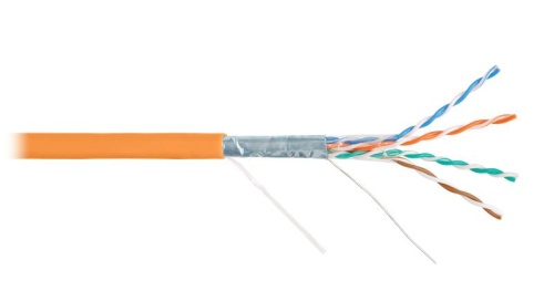 Кабель витая пара F/UTP кат.5e 4х2х24AWG solid LSZH оранж. (уп.305м) | код NKL 2200C-OR | NIKOLAN