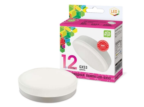 Лампа светодиодная LED-GX53-standard 12Вт 230В 6500К 1080лм | код 4690612014432 | ASD Лампа светодиодная LED-GX53-standard 12Вт 230В 6500К 1080лм | код 4690612014432 | ASD