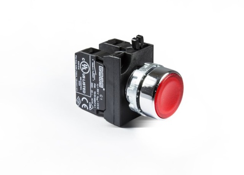 CM102DК Кнопка нажимная круглая красная (1НО+1НЗ) | код CM102DK | EMAS