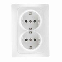 Розетка 2-м СП Bravo 16А 250В с заземл. защ. шторки механизм бел. | код С10Р6-001 | GUSI