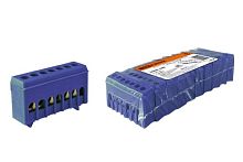 Шина N нулевая в синем изоляторе на DIN-рейку 6x9мм 7 групп TDM | код SQ0801-0092 | TDM
