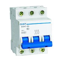 Автоматический выключатель DZ47-60 3P 50A 4.5kA х-ка C (CHINT) | код 188050 | CHINT