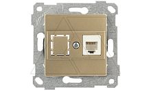 Rita - Розетка 1хRJ-45 кат. 5e UTP, золото доре | код 2200-136-0185 | Mutlusan