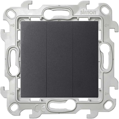 Механизм выключателя 3-кл. 1п 2мод. СП 10А IP20 графит | Код. 2450391-038 | Smon Механизм выключателя 3-кл. 1п 2мод. СП 10А IP20 графит | Код. 2450391-038 | Smon