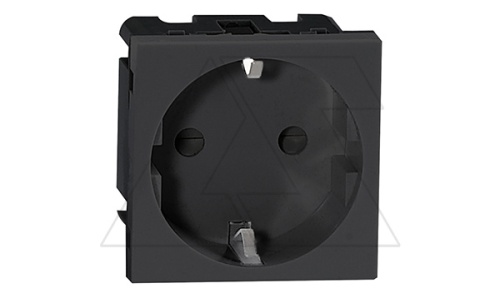 Noen - Розетка 2P+E, 2М, защ. шторки, черная | код OR-GM-9010-B-GS | ORNO