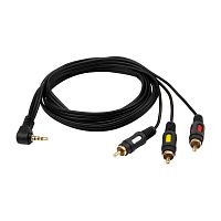 Шнур 3.5мм 4C Plug - 3RCA Plug 1.5м (GOLD) | код 17-4412 | Rexant