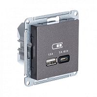 ATLASDESIGN USB РОЗЕТКА A + тип-C 45Вт высокоскор.заряд. QC, PD, механизм, МОККО | код ATN000629 | Systeme Electric