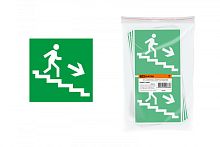 Знак Направление к эвакуационному выходу (по лестнице направо вниз) 150х150мм TDM | код SQ0817-0045 | TDM