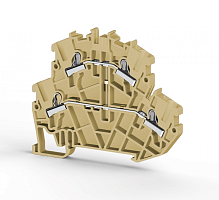 307 370, Клеммник пруж.быстрозажимной (Push in) 2-х ярусный, 2,5мм.кв., с диодом, (бежевый), PYK 2,5-2FD-B | код 0.0.0.3.07370 | KLEMSAN