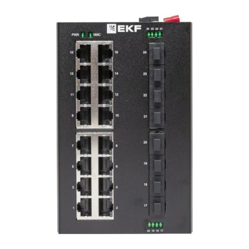 Промышленный неуправляемый коммутатор U-8GX/SFP-16GT, 8 портов 1000Base-X SFP, 16 портов 10/100/1000Base-T(X) RJ45, монтаж на динрейку TSX EKF | код TSX-U-8GX/SFP-16GT | EKF фото 4