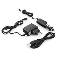 Набор зарядных устройств с Micro-USB разъемом Gembird MP3A-CAR-KIT1 110/220V-5V и 12VDC-5V, черный | код MP3A-CAR-KIT1 | Gembird